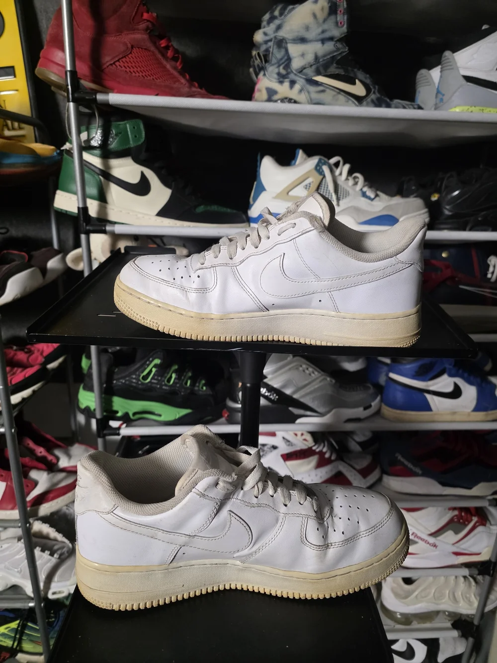 🔥 Nike Men’s AF1 Air Force One White Leather Low-Top Sneakers Men Size 9.5